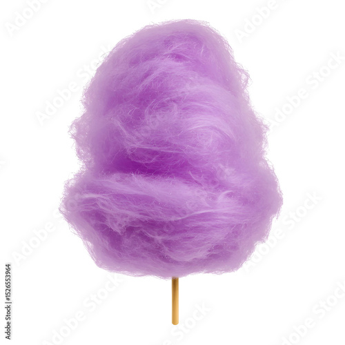 purple cotton candy isolated on transparent background