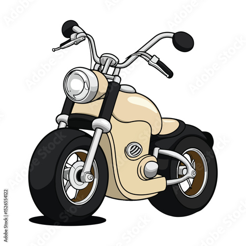 Motorbike Vector Icons with Rounded Edges for Children