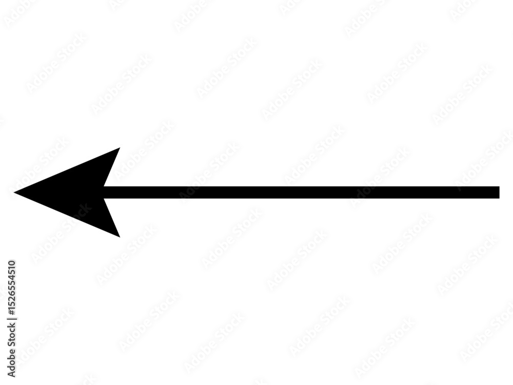 シンプルな細めの左矢印　シルエット　アイコン　ベクター素材