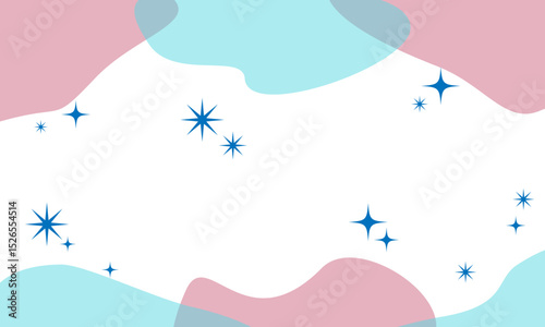 かわいい流体フレームキラキラ星空ベクターイラスト
