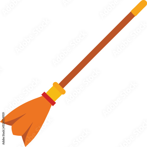 broomstick icon clipart vector on transparent background
