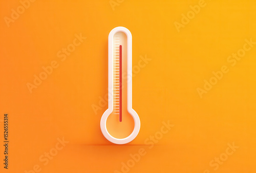 A thermometer displays rising mercury levels against an orange background, symbolizing extreme summer heatwave conditions