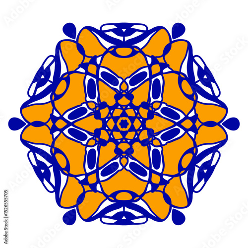 Italian ceramic tile pattern. Mediterranean porcelain pottery. Ethnic folk ornament. Mexican talavera, portuguese azulejo, spanish majolica, arabesque motif