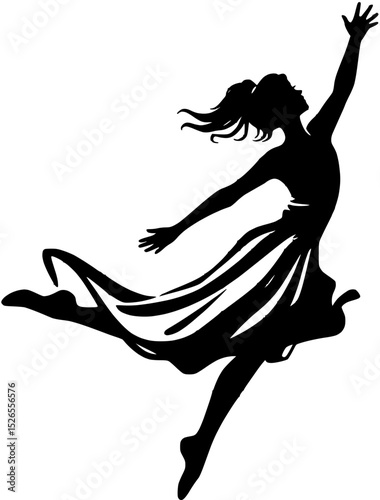 Silhouette of a Dancer Performing an Expressive Movement
