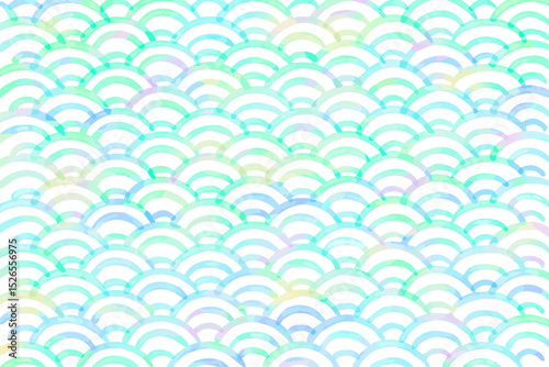 青海波の水彩背景　svg