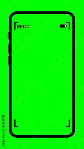 Animation of mockup of a smartphone with a green screen and chroma key background.

