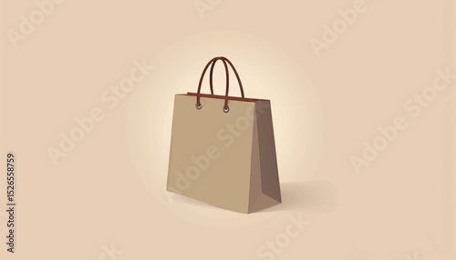 Stylish shopping bag with snapped handle, minimalist design