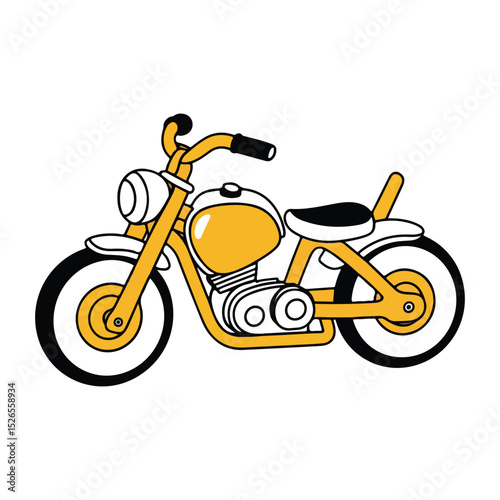 Motorbike Icon Pack with Rounded Fun Shapes Vector