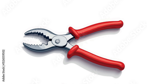 Stylish pliers illustration on white background, tool design concept