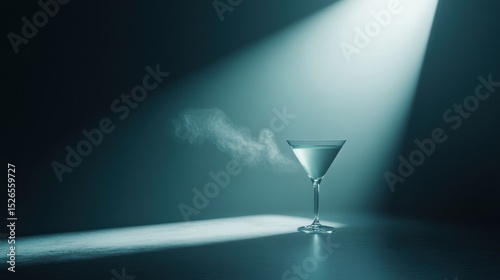 Mystical Martini: A Cool Cocktail in Teal Light photo