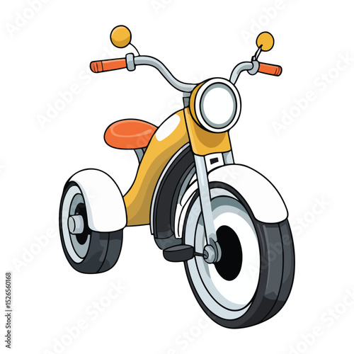 Cartoon Motorbike Icons for Childrens Creative Projects