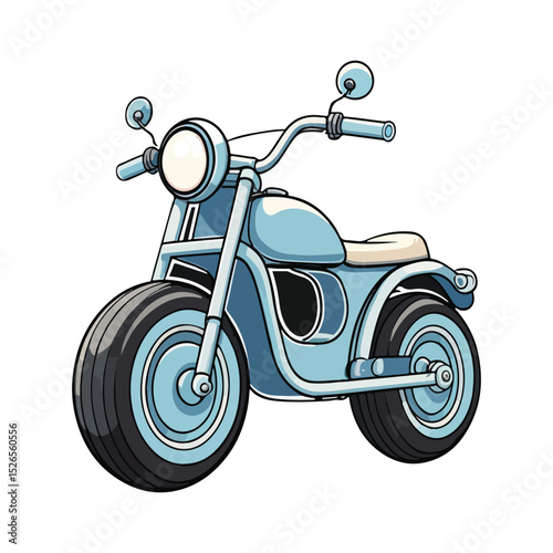 Fun Motorbike Vector Icons in Bright Playful Style

