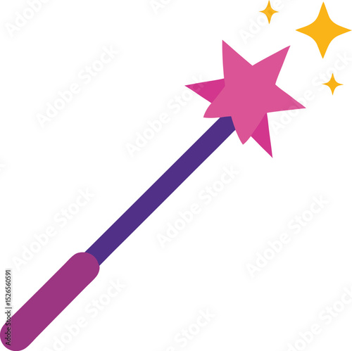 magic wand icon clipart vector on transparent background	
