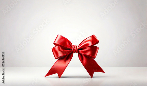 red ribbon cloth tied in a knot, a festive and cheerful cloth gift, close up, isolated on white background