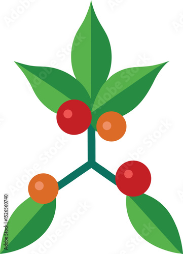 mistletoe icon clipart vector on transparent background	
