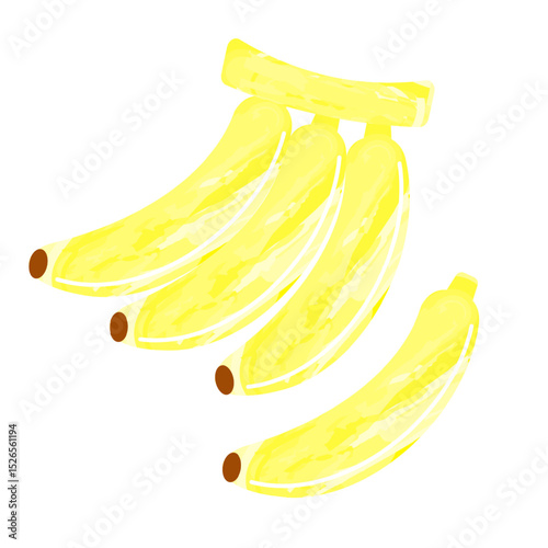 Simple banana icon watercolor style〜バナナのシンプルアイコン 水彩風〜