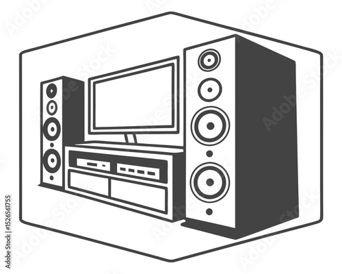 Home theater system silhouette icon illustration