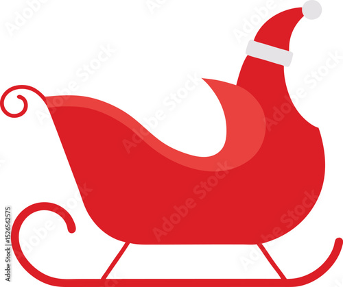 Santa's sleigh icon clipart vector on transparent background	

