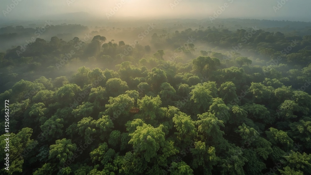 Beautiful summer landscape of misty mountains and forest with sunrise clouds Beautiful summer landscape of misty mountains and forest with sunrise clouds