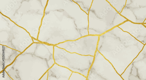 Elegant kintsugi marble texture with golden veins design for modern backgrounds