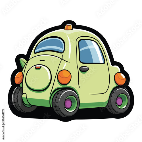Friendly Faces on Toy Cars in Vector Illustration