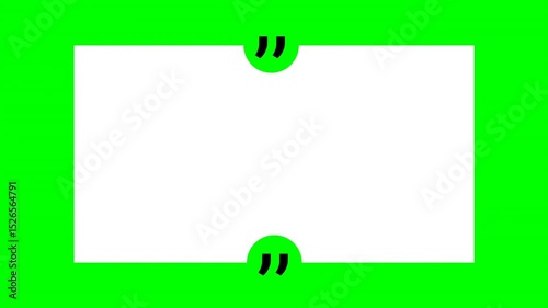 Animation Quote Box on Green Screen Background