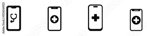 Mobile Health App Icons:  Medical App Design Elements