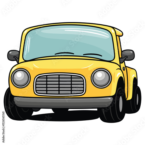 Toddler Friendly Car Vector Set in Cute Style

