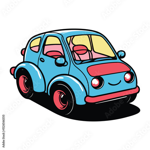 Cute Tiny Cars in Toy Format for Vector Use