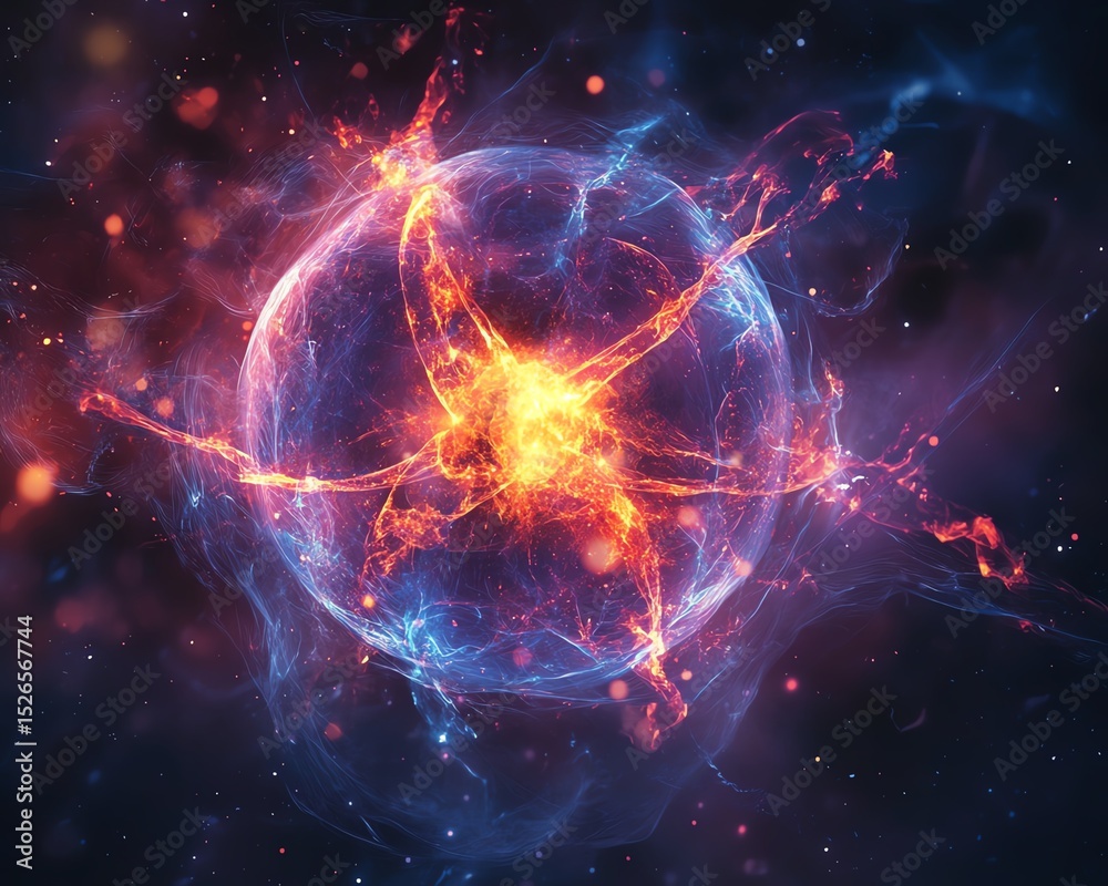 Abstract cosmic energy sphere, vibrant nebula, fiery explosion, plasma burst, glowing star, science fiction background. Abstract cosmic energy sphere, vibrant nebula, fiery explosion, plasma burst, glowing star, science fiction background.