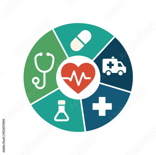 Circular Segmented Healthcare Infographic Poster