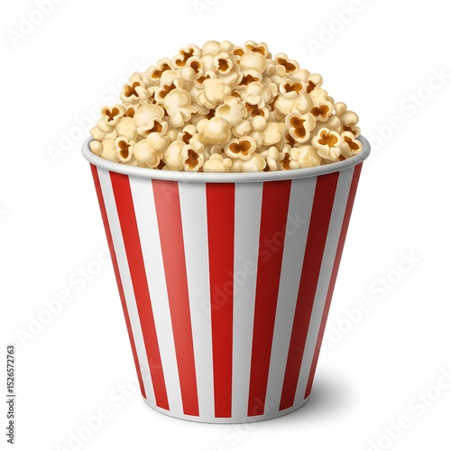 A bucket overflowing with tasty popcorn, perfect for enjoying during a movie night at the theater.