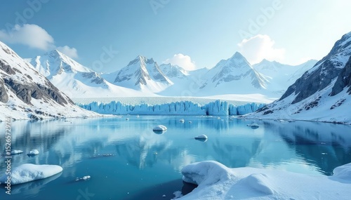 Icy blue glacier landscape, stark white snow, frozen lake, cold winter scene , ice, white, winter