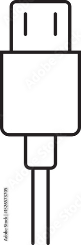 USB cable connector icon. USB type lightning and micro usb phone charger vector isolated transparent background. Plug adapter symbol. Electronic device connector. Smartphone charger sign.