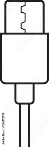 USB cable connector icon. USB type lightning and micro usb phone charger vector isolated transparent background. Plug adapter symbol. Electronic device connector. Smartphone charger sign.