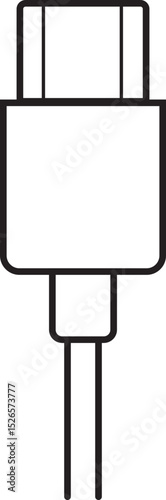 USB cable connector icon. USB type lightning and micro usb phone charger vector isolated transparent background. Plug adapter symbol. Electronic device connector. Smartphone charger sign.