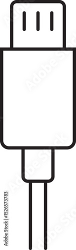 USB cable connector icon. USB type lightning and micro usb phone charger vector isolated transparent background. Plug adapter symbol. Electronic device connector. Smartphone charger sign.