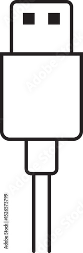 USB cable connector icon. USB type lightning and micro usb phone charger vector isolated transparent background. Plug adapter symbol. Electronic device connector. Smartphone charger sign.