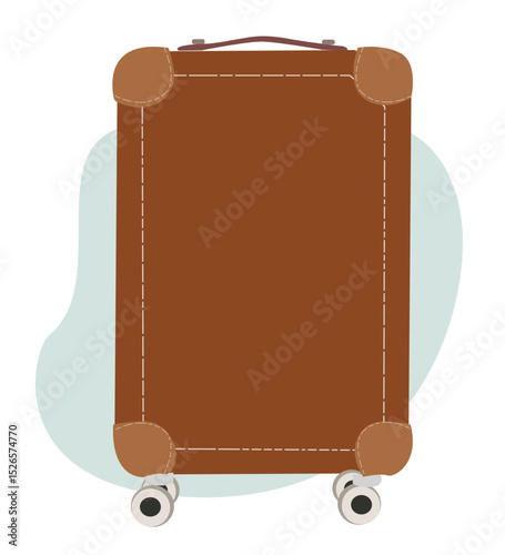 Vintage suitcase, briefcase for luggage in travel and trip.