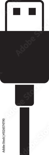 USB cable connector icon. USB type lightning and micro usb phone charger vector isolated transparent background. Plug adapter symbol. Electronic device connector. Smartphone charger sign.