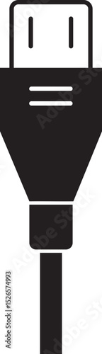 USB cable connector icon. USB type lightning and micro usb phone charger vector isolated transparent background. Plug adapter symbol. Electronic device connector. Smartphone charger sign.