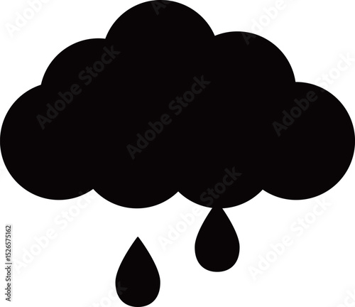 雨雲のアイコン　モノトーン