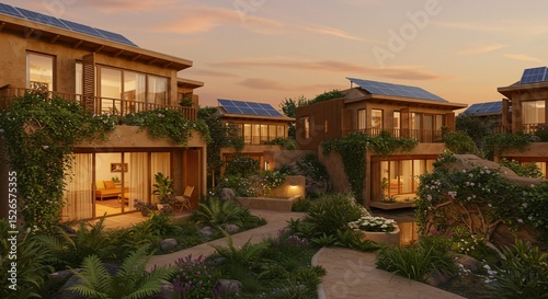 Ecofriendly villas nestled in lush greenery