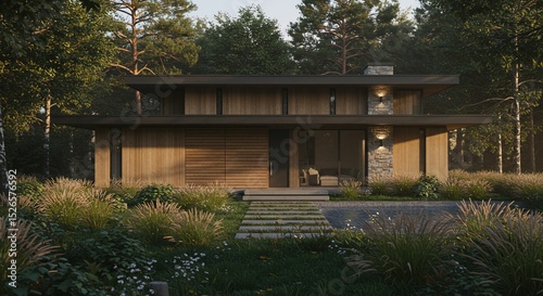 Modern house amidst natures embrace