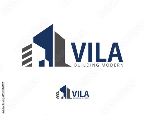 building logo creative city design concept apartment construct