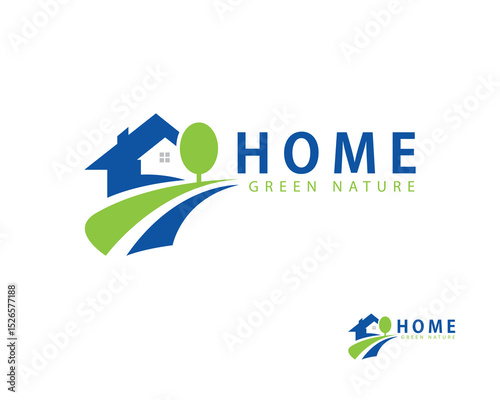 Free Download home green logo creative design concept tree building symbol - GFXLoad