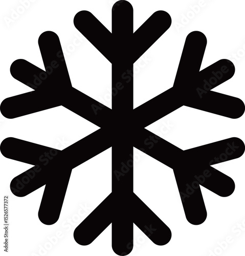 雪の結晶のアイコン　モノトーン