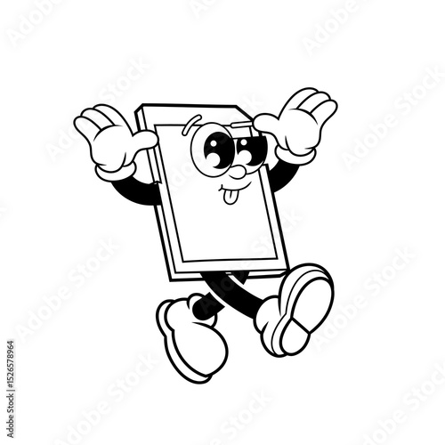 Retro character design of cute memory card outline