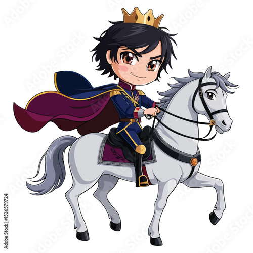 Fantasy Prince Character Icons in Magical Vector Look