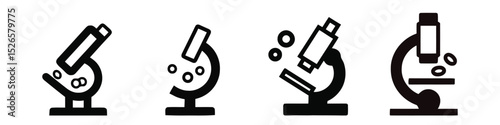 Microscope Icons: Science, Research, and Laboratory Symbols